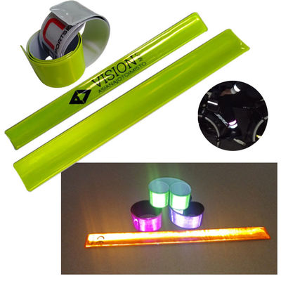 สายรัดแขนสะท้อนแสง PVC มองเห็นสูง วิ่ง Jogger Walker สีเหลือง สร้อยข้อมือสะท้อนแสง Snap