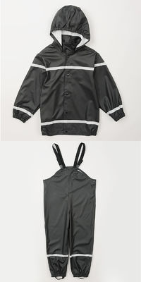 เสื้อกันฝนสะท้อนแสงสีเขียวเพื่อความปลอดภัยของเด็กผู้ชายเด็กผู้หญิงแยกเสื้อปอนโชฝนทัศนวิสัยสูง