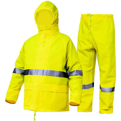 เสื้อกันฝนสะท้อนแสงแบบแอธเลติกขี่จักรยานชุดกันฝนผู้ชาย Windproof Class 3 เสื้อกันฝน
