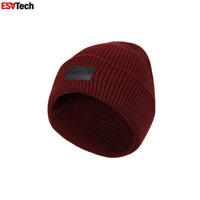 หมวกบีนนี่ถักสะท้อนแสงสีส้ม Running Fisherman Warm Ribbed Slouchy Merino Wool Women