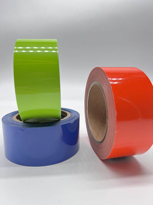 สีที่กําหนดเอง การถ่ายทอดความร้อน สายสะท้อน PET เทปสะท้อน 5cm - 50cm